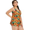 Plus Size Sunflower Print Tankini Set - Image 4