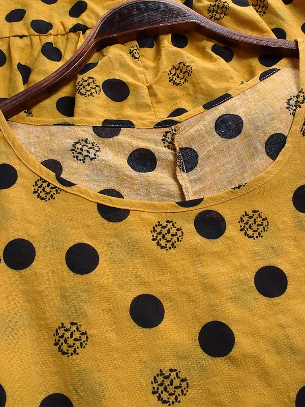 Polka Dot Sleeveless Loose Plus Size Maxi Dress - Image 8