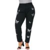 Ripped Butterfly Embroidery Jeans