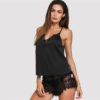 Sexy Cutout Cami and Sheer Lace Shorts PJ Set Women Sleepwear - Image 2