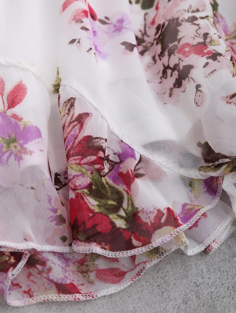 Sexy Flower Chiffon Cami Strap Beach Romper Playsuit - Image 3
