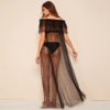 Sexy Layered Ruffle Sheer Star Mesh Kimono - Image 2