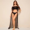 Sexy Layered Ruffle Sheer Star Mesh Kimono