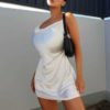 Sexy Satin Spaghetti Strap Vintage Mini Dress - Image 12