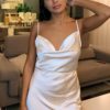 Sexy Satin Spaghetti Strap Vintage Mini Dress - Image 16
