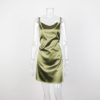 Sexy Satin Spaghetti Strap Vintage Mini Dress - Image 2