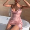 Sexy Satin Spaghetti Strap Vintage Mini Dress - Image 27