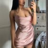 Sexy Satin Spaghetti Strap Vintage Mini Dress - Image 32