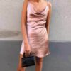 Sexy Satin Spaghetti Strap Vintage Mini Dress - Image 36