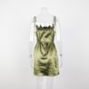 Sexy Satin Spaghetti Strap Vintage Mini Dress - Image 4
