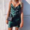 Sexy Satin Spaghetti Strap Vintage Mini Dress - Image 49