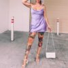 Sexy Satin Spaghetti Strap Vintage Mini Dress - Image 60