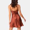 Sexy Satin Spaghetti Strap Vintage Mini Dress - Image 72
