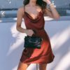 Sexy Satin Spaghetti Strap Vintage Mini Dress - Image 77
