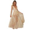 Sexy Sequin Long Sleeve Semi Sheer Maxi Dresses - Image 2