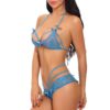 Sexy lingerie lace Halter Exposed Breast string bra set - Image 6