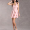 Short Fit and Flare Dress U Neck Bow Trim Backless Homecoming Dress - Image 2