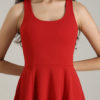 Short Fit and Flare Dress U Neck Bow Trim Backless Homecoming Dress - Image 18