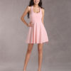 Short Fit and Flare Dress U Neck Bow Trim Backless Homecoming Dress - Image 5