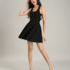 Short Fit and Flare Dress U Neck Bow Trim Backless Homecoming Dress - Image 9