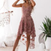 Skater Dress Straps Party Dress Embroidered High Low Midi Dress - Image 4
