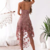 Skater Dress Straps Party Dress Embroidered High Low Midi Dress - Image 5