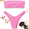 Strapless Backless Padded Lace-up Low Waist Women Bikini Set - Image 9