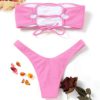 Strapless Backless Padded Lace-up Low Waist Women Bikini Set - Image 10