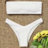 Strapless Backless Padded Lace-up Low Waist Women Bikini Set - Image 5