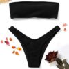 Strapless Backless Padded Lace-up Low Waist Women Bikini Set - Image 3