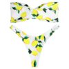 Strapless Backless Padded Lemon Print Low Waist Women Bikini Set - Image 2