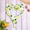 Strapless Backless Padded Lemon Print Low Waist Women Bikini Set - Image 3