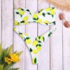 Strapless Backless Padded Lemon Print Low Waist Women Bikini Set - Image 4