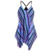 Striped Overlap Asymmetrical Swim Top