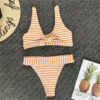 Striped Push Up Padded Knot Swimming Suit Sexy Bikinis - Image 11