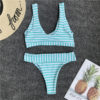 Striped Push Up Padded Knot Swimming Suit Sexy Bikinis - Image 8
