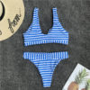 Striped Push Up Padded Knot Swimming Suit Sexy Bikinis - Image 10