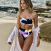 Summer Bathing Beachwear Bandeau Bikini High Waist Swimwear