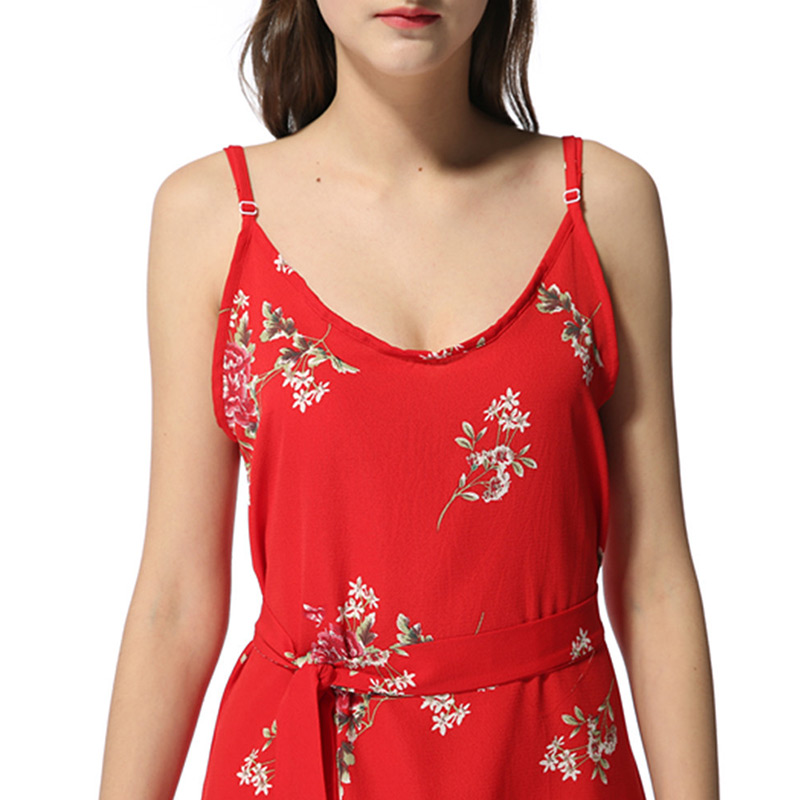 Sweet Young Girl Freshing Style Floral Print Cool Strap Tassel Dress - Image 8