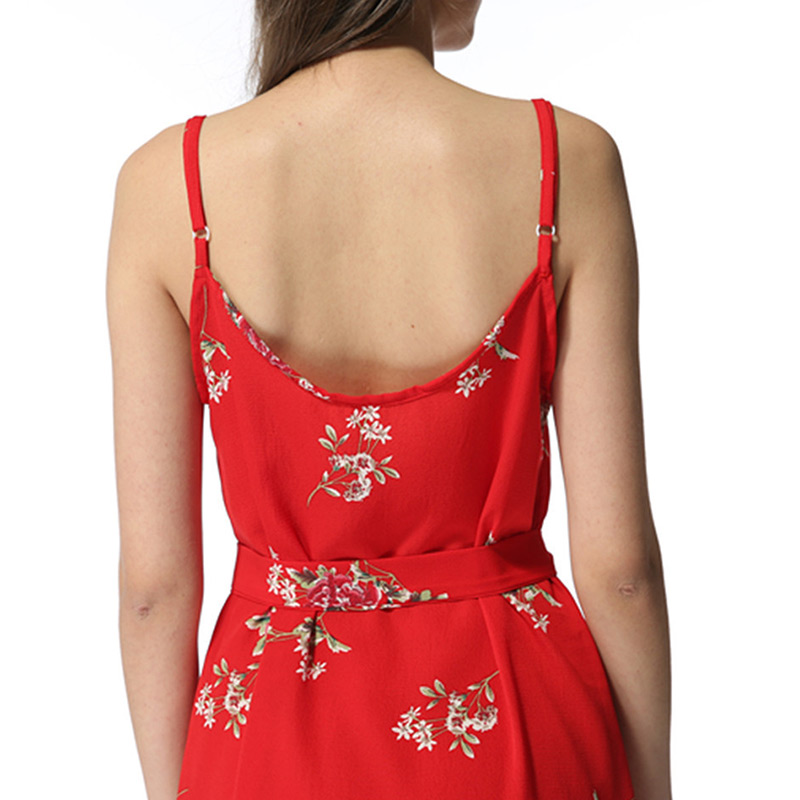 Sweet Young Girl Freshing Style Floral Print Cool Strap Tassel Dress - Image 6