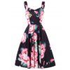 Sweetheart Neck Floral Print Fit and Flare Dress