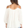 Tiered Open Shoulder Balloon Sleeve Casual Tops For Women - Image 4