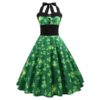 Vintage Pin Up Smocked Halter Party Dress