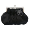 Wedding Clutch Beaded Flower Kiss Lock Purse Ruched Bridal Evening Bags - Image 7