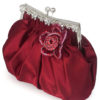 Wedding Clutch Beaded Flower Kiss Lock Purse Ruched Bridal Evening Bags - Image 3