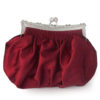 Wedding Clutch Beaded Flower Kiss Lock Purse Ruched Bridal Evening Bags - Image 4