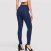 Woman Solid High Waist Denim Long Trousers - Image 7