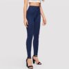 Woman Solid High Waist Denim Long Trousers - Image 8