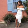 Women Bandage Vestidos Verano Sexy Off Shoulder Club Dress - Image 5