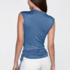 Women  Blouse Sleeveless Cowl Neck Ruched Summer T Shirt - Image 2